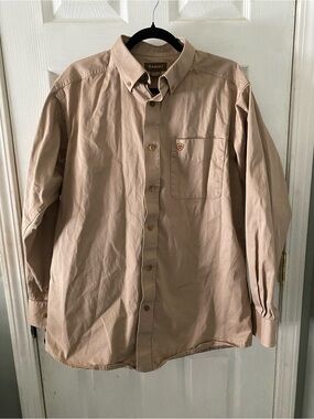 Ariat Men's Button-Down Long Sleeve Shirt in Light Tan